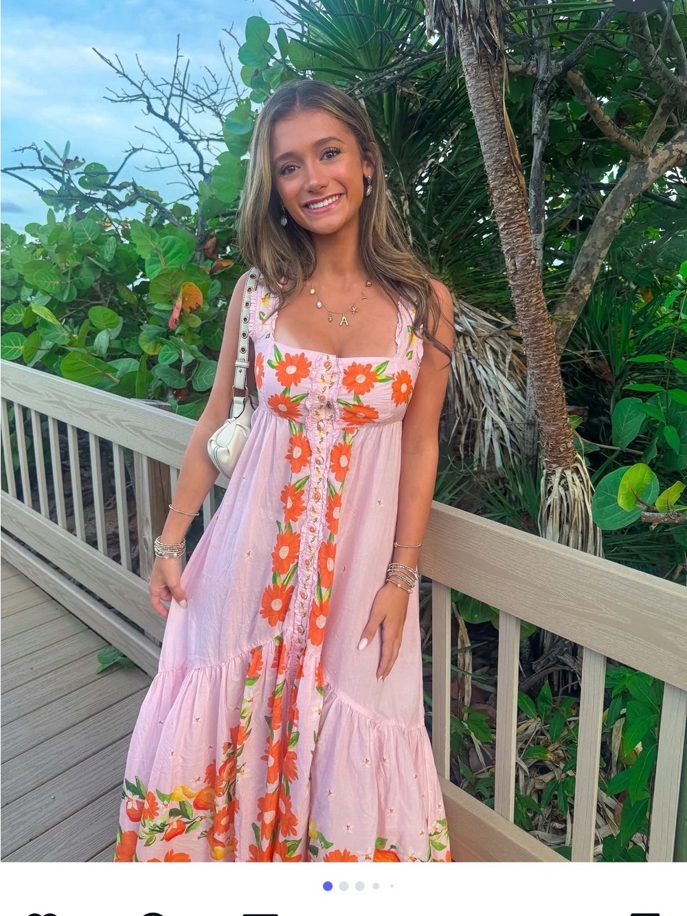 FARM RIO RARE
Women's Papaya Salad Pink Floral Tie Back Maxi Dress